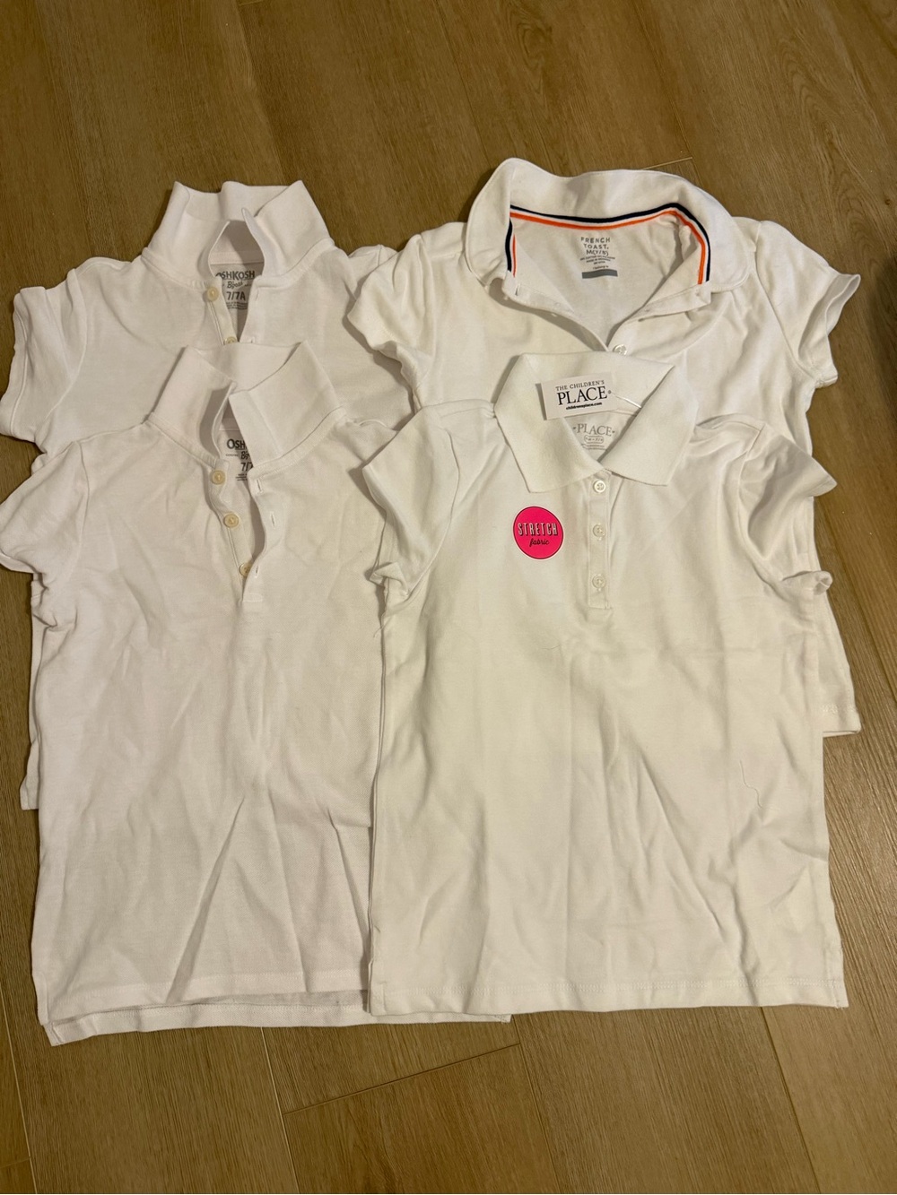 Girls' white Short Sleeve uniform tshirt - Classic Collared Tee